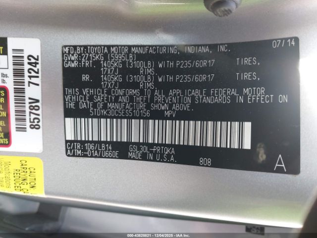 Toyota Sienna Xle V6 8 Passenger Image 16